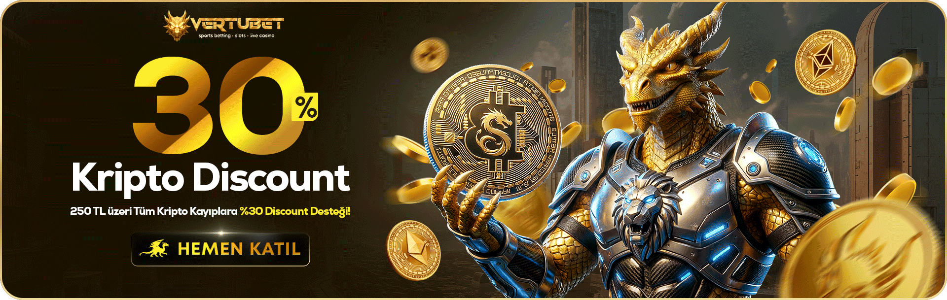 %30 Kripto İndirimi — Vertubet